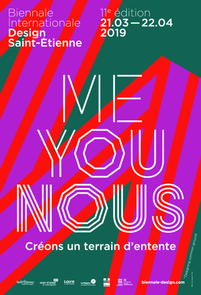 Affiche de la 11e Biennale du Design de Saint-Etienne - Me You Nous - Créons un terrain d'entente