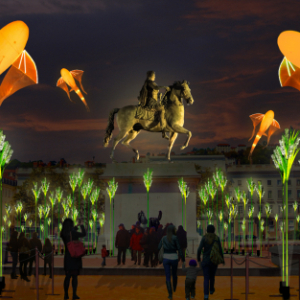 Prairie éphémère by TILT and Porté par le vent - Place Bellecour, The Festival of Lights in Lyon ©
